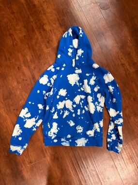 Overtime Boys Blue Tie-Dye Hooded Pullover Sweatshirt Size Large